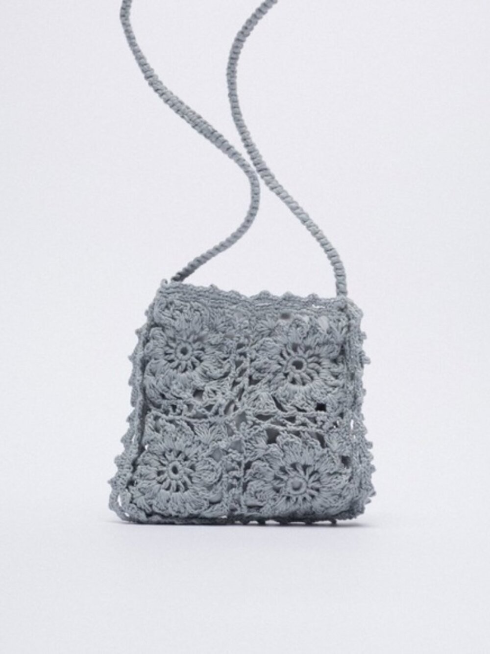 NEW! Gray Crocheted Purse